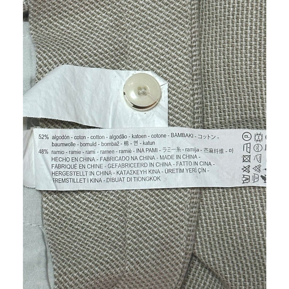 ZARA MAN Slim Ankle Business Casual Pants Trousers Mid Rise Twill Beige 31 - Picture 13 of 14